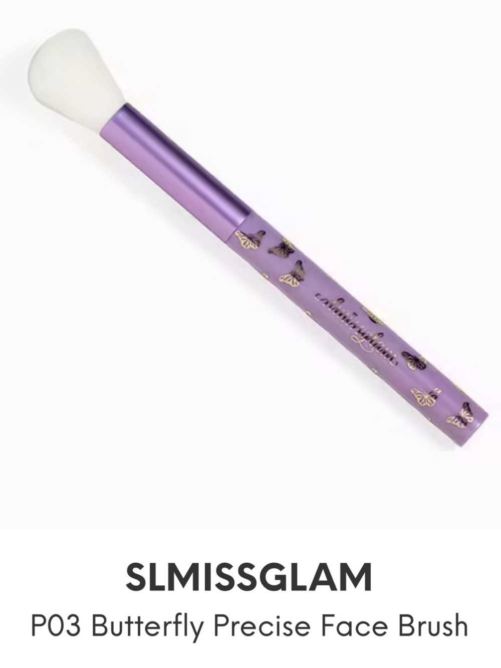 Slmissglam NWOT Purple White Gold P03 Butterfly Precise Face Brush